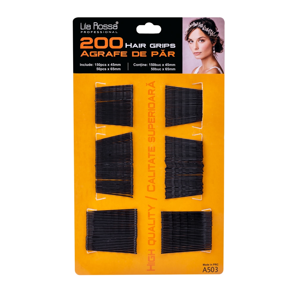 Agrafe Lila Rossa, 200 bucati, negre, 4.5 cm/6.5 cm, A503