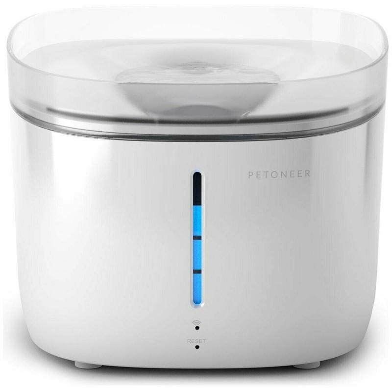 Dispenser de apa smart PETONEER Fresco Mini pentru animale, 1.9L, Filtrare, Control aplicatie, Alb