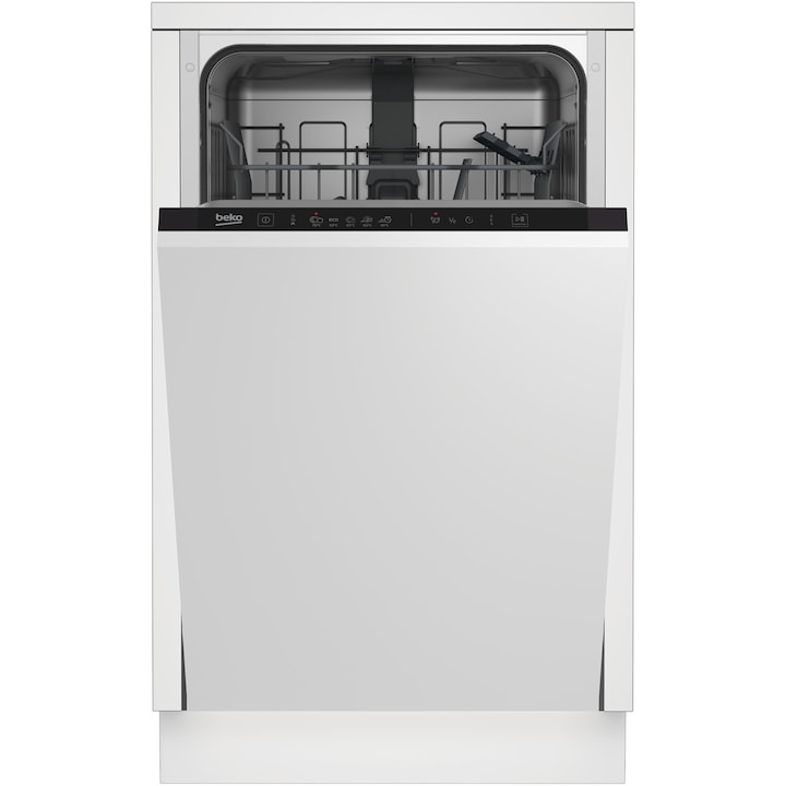 Beko DIS35023 Beépíthető mosogatógép, 10 teríték, 5 program, Extra Drying, Quick&Shine, Flexible HalfLoad, E energiaosztály, 45 cm