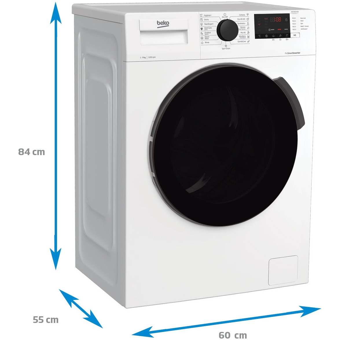 Masina de spalat rufe Beko WUE 9622 XCW, 9 kg, 1200 RPM, Clasa C, AddXtra, Motor ProSmart Inverter, SteamCure, Alb