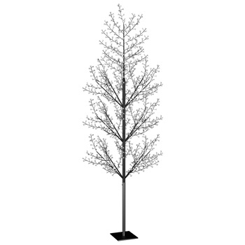 Copac LED decorativ de Craciun, vidaXL, Plastic, 400 cm, 1200 LED-uri, lumina alb cald, flori de cires Copac LED decorativ de Craciun, vidaXL, Plastic, 400 cm, 1200 LED-uri, lumina alb cald, flori de cires