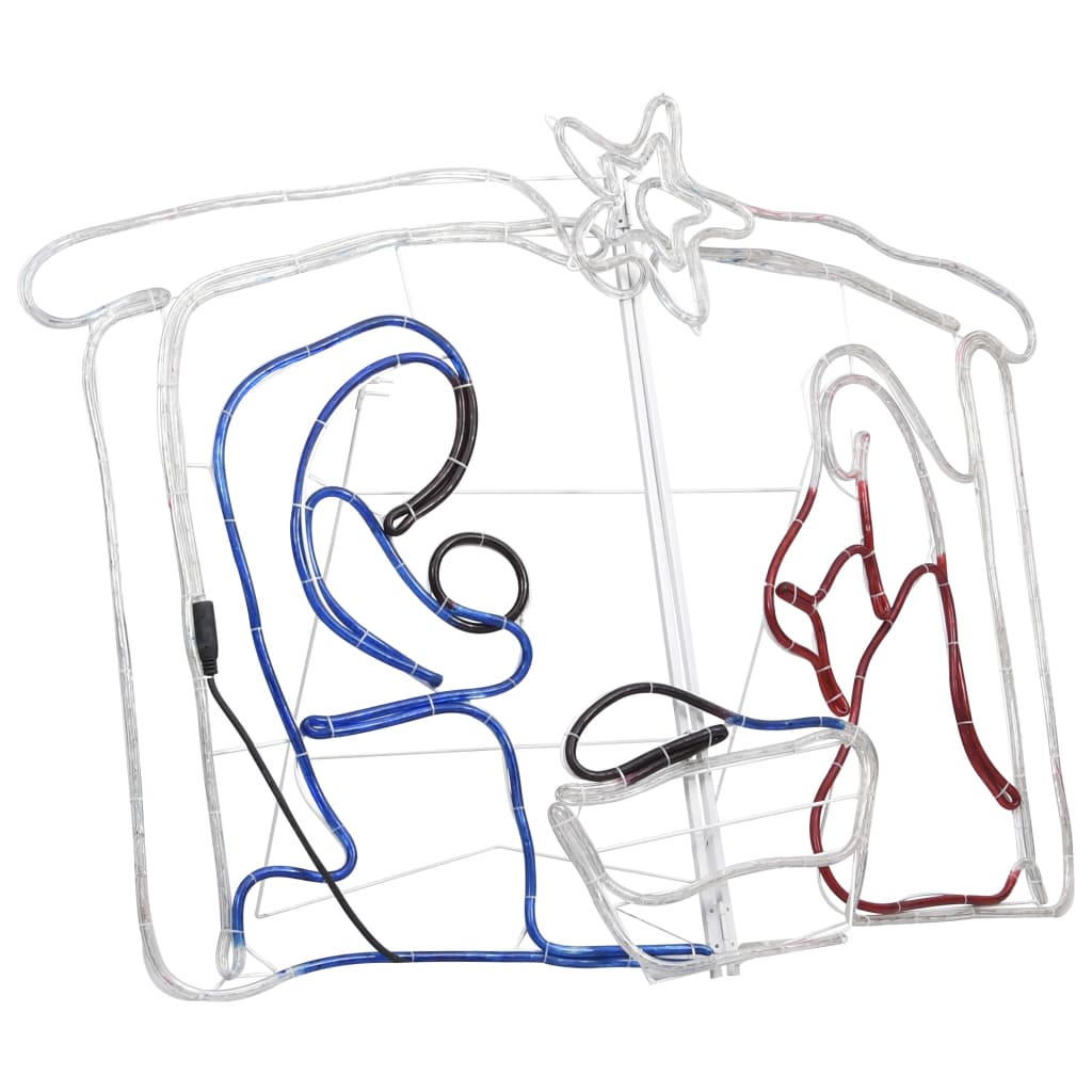 Decoratiune de Craciun scena Nasterii DOmnului, vidaXL, PVC, 116 x 41 x 87 cm, 240 LED-uri, Multicolor