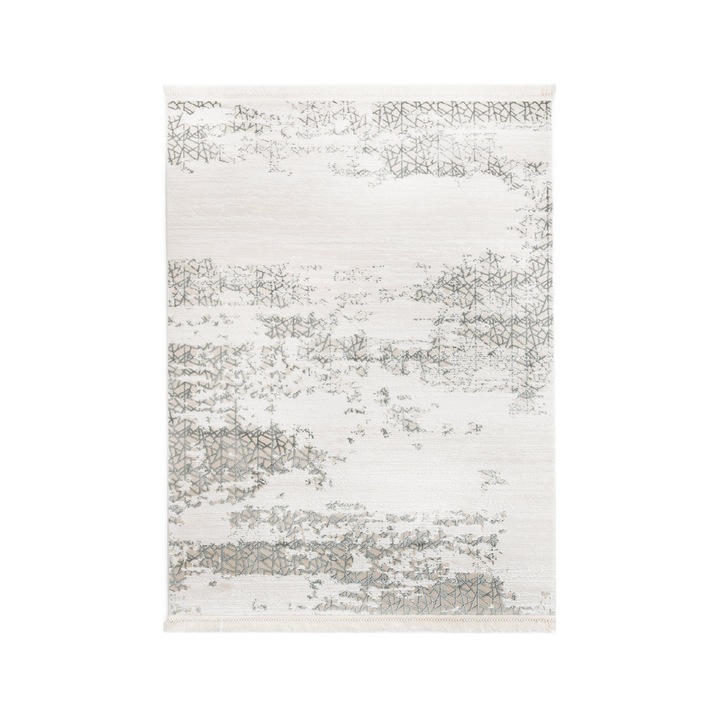 Covor din fibre acrilice, Colectie aysil, stil modern, model 1876A, culoare Gri/Crem 200 x 290 cm