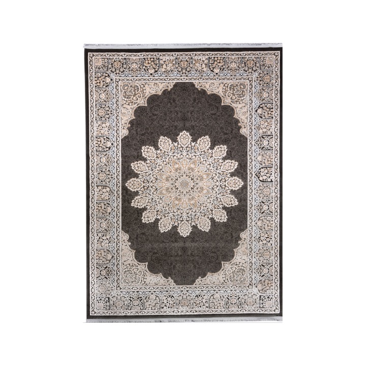 Covor din fibre acrilice, Colectie violet, stil modern, model 2756C, culoare Gri/Bej 120 x 180 cm