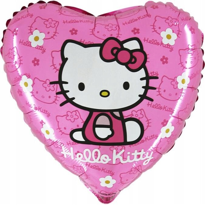 Balon folie Hello Kitty Flowers, roz, 45 cm