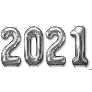 Set baloane Revelion 2021 , cifre 1 metru, argintiu Set baloane Revelion 2021 , cifre 1 metru, argintiu