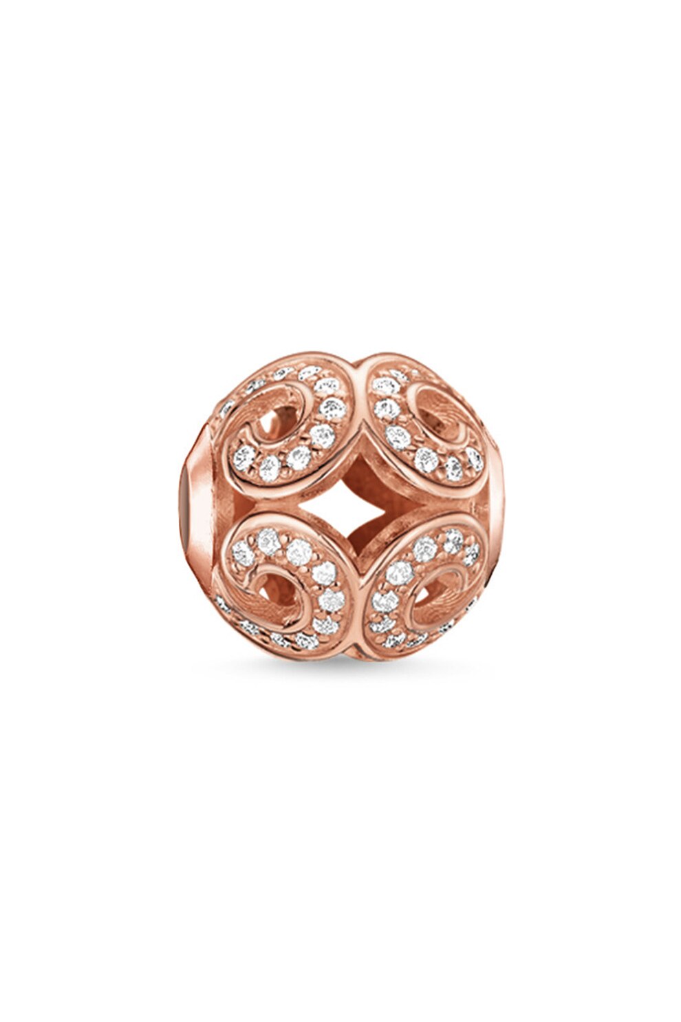 Thomas Sabo, Talisman de argint placat cu aur rose de 18k si cu zirconia cubica, Auriu rose