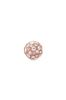 Thomas Sabo, Talisman placat cu aur rose de 18K si decorat cu zirconia, Auriu rose/Alb transparent Thomas Sabo, Talisman placat cu aur rose de 18K si decorat cu zirconia, Auriu rose/Alb transparent