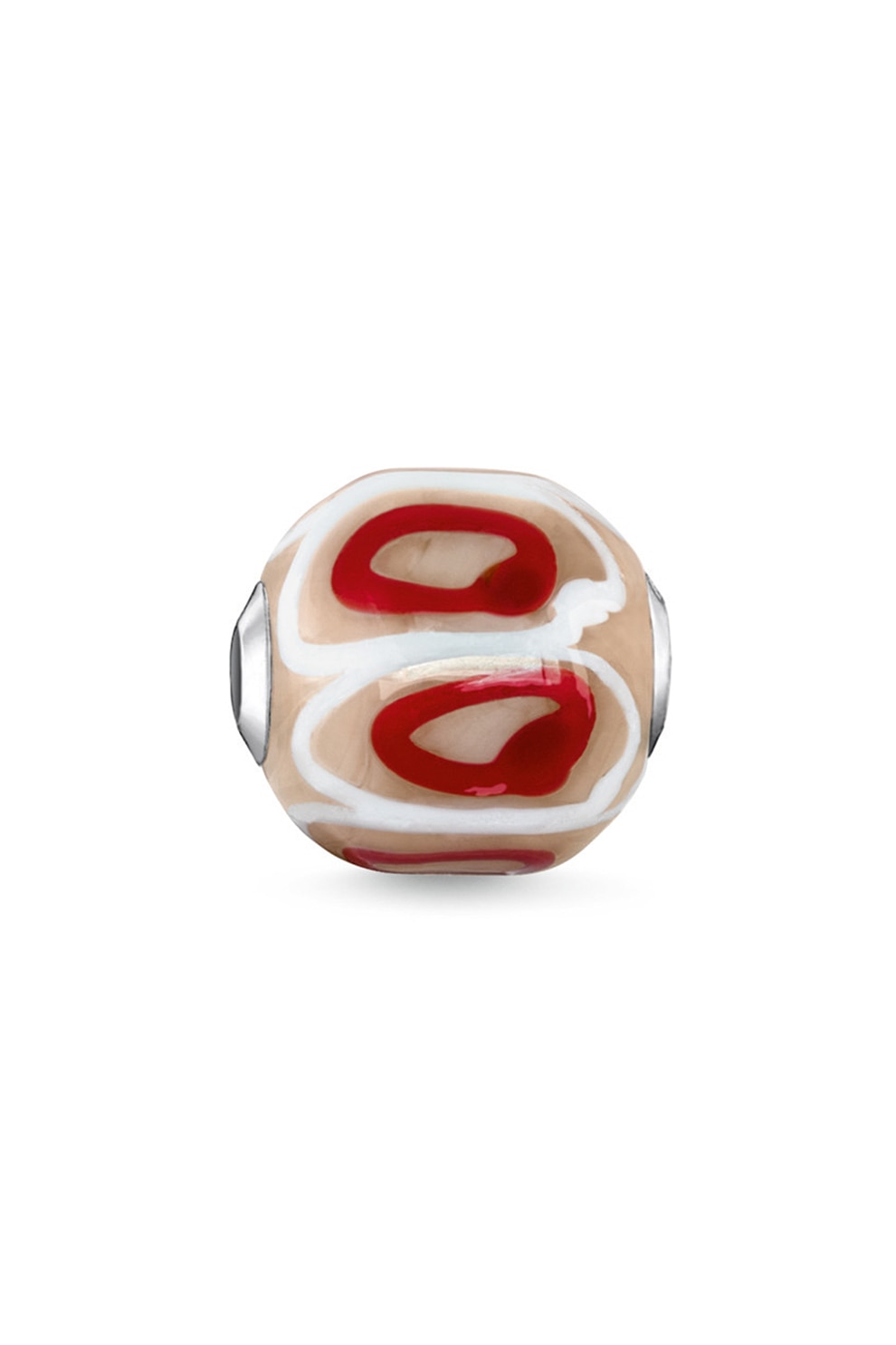 Thomas Sabo, Talisman de argint cu cristal, Rosu/Bej/Alb