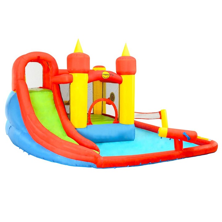Надуваем батут с пързалка и басейн Happy Hop, 410x385x220 см, PVC
