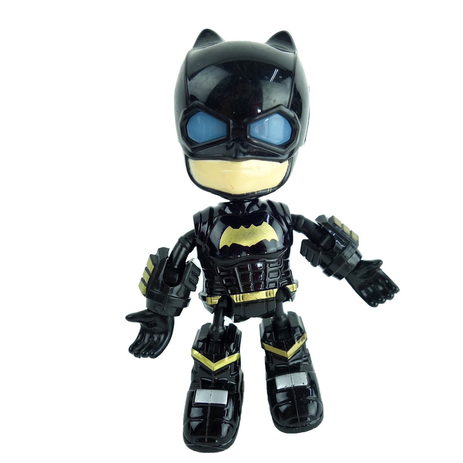 Figurina Batman, de metal, cu sunete, luminite, articulatii mobile, 11 cm, multicolor