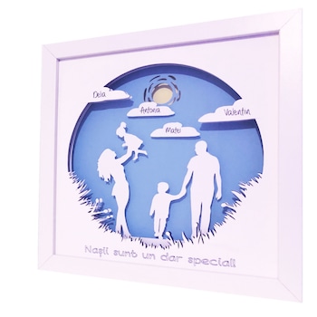 Tablou 3D, luminos, personalizabil pentru nasi/fini, Noor Handmade Atelier, 25 x 25cm Tablou 3D, luminos, personalizabil pentru nasi/fini, Noor Handmade Atelier, 25 x 25cm