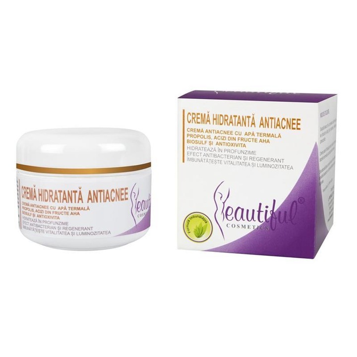 Crema hidratanta antiacnee, Beautiful Cosmetics, 50ml