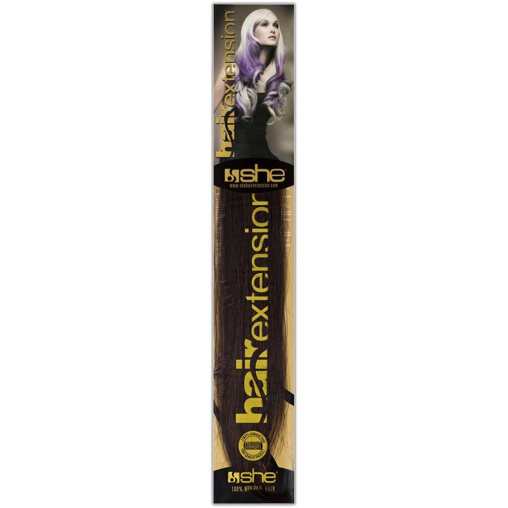 Extensii par natural 100%, SHE by SOCAP, keratina, ciocolatiu deschis, 100 suvite