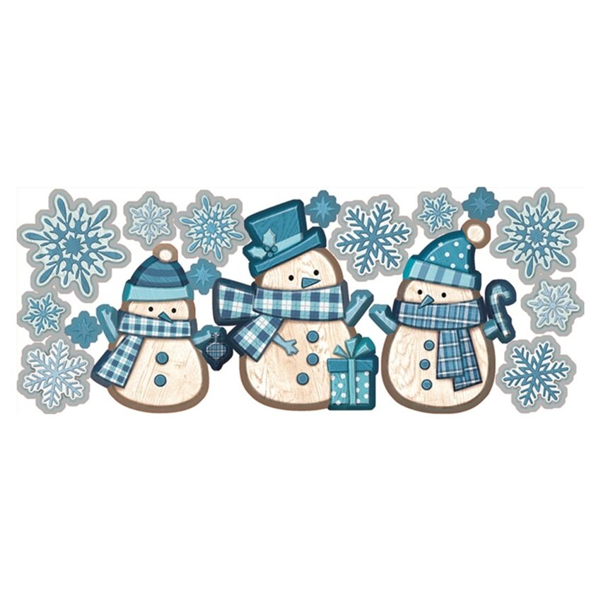 Stickere perete - oameni de zapada si fulgi, 57 x 20 cm