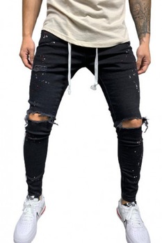 Blugi slim fit cod B5481, Negru, Negru Blugi slim fit cod B5481, Negru, Negru