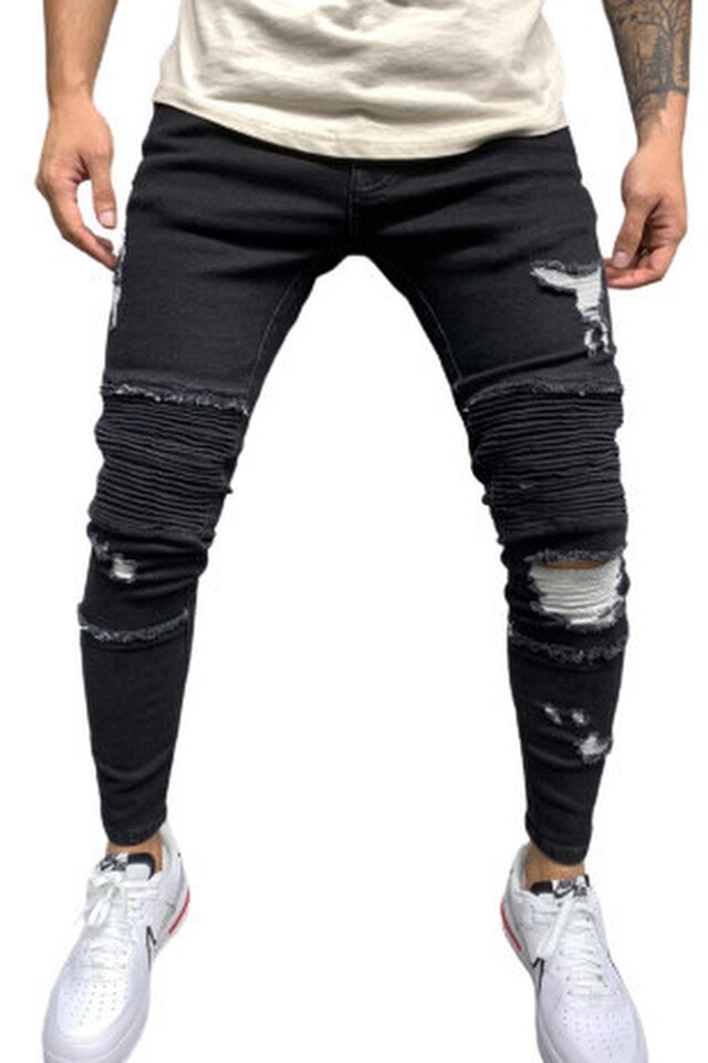 Blugi slim fit cod B5392, Negru, Negru