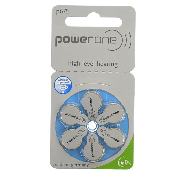 Set baterii auditive Power One VARTA, 6 bucati, P675 6B
