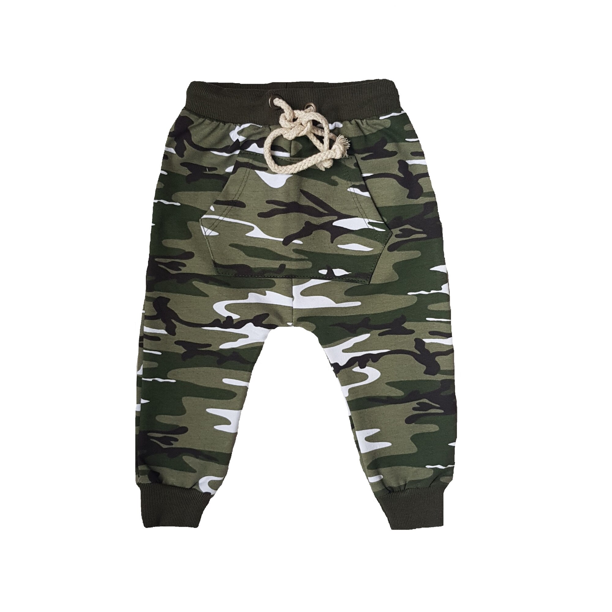 Pantalon cu imprimeu camuflaj, bumbac, Camuflaj
