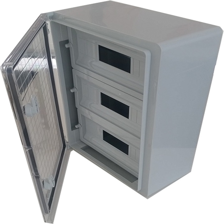 SvS Műanyag elosztószekrény, ABS, 35x50x19 cm, átlátszó ajtó, 45 modul, IP65