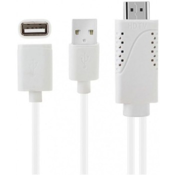 Cablu Adaptor HDMI pentru telefon, Paramount, Alb Cablu Adaptor HDMI pentru telefon, Paramount, Alb
