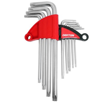Set chei torx cu brat lung, 9 piese, Dekton, DT85518 Set chei torx cu brat lung, 9 piese, Dekton, DT85518