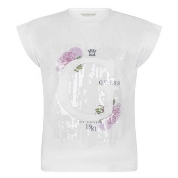 Tricou fete Guess,alb cu paiete 14 ani Tricou fete Guess,alb cu paiete 14 ani