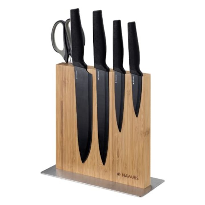 Бамбукова двустранна магнитна поставка за ножове, 22,5 x 22 см, 50416.025.01