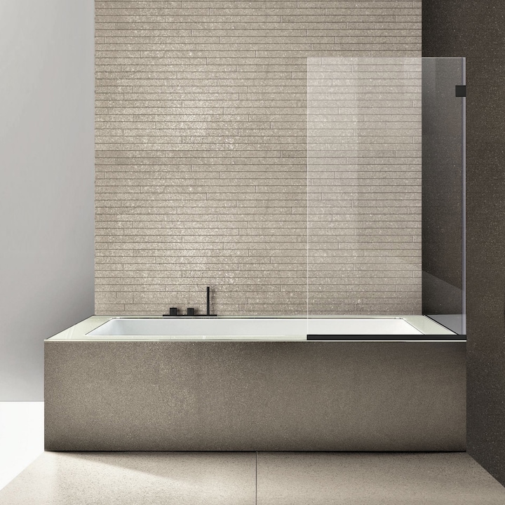 Paravan cada Ravana ® Elegance Black, sticla clara, securizata, 70x140 cm
