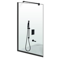 paravan cada ravana fix black 70 x 140 cm sticla clara 6mm profil inox imagen 54_0_
0