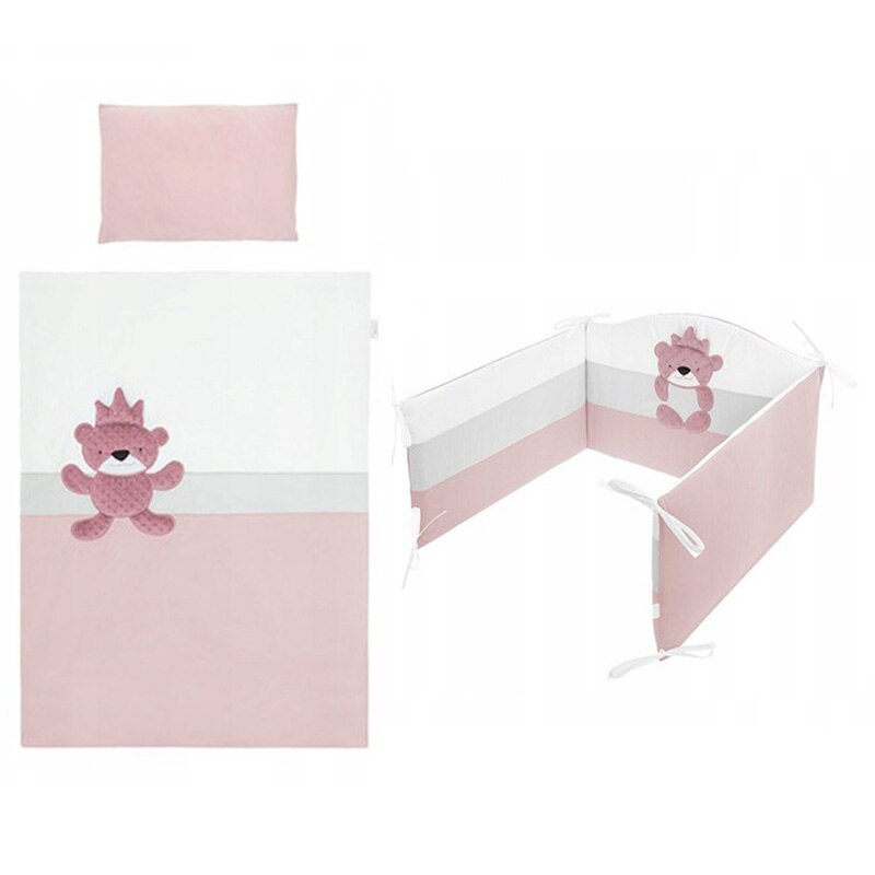 Set lenjerie de pat 5 piese 90 x 120 cm pentru fete Belisima Krol Mis P02-0158, Roz