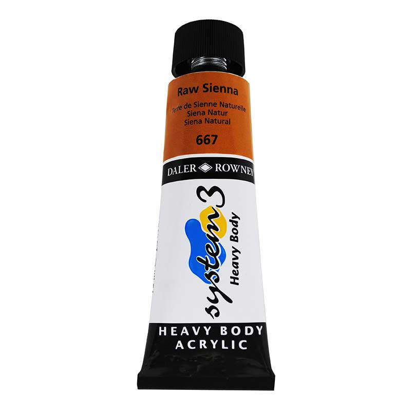 Culoare acrilica, System 3 Daler Rowney, 75ml, 667 Raw Sienna
