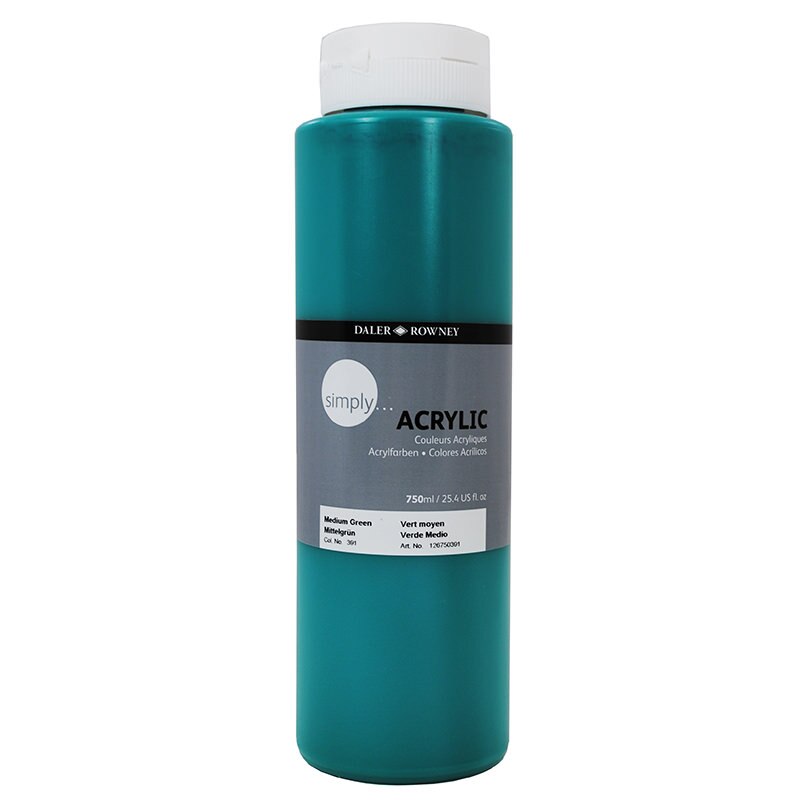 Culoare acrilica Simply, 391 - Medium Green, 750 ml