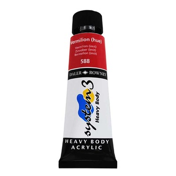 Culoare acrilica, System 3 Daler Rowney, 75ml, 588 Vermilion (hue) Culoare acrilica, System 3 Daler Rowney, 75ml, 588 Vermilion (hue)