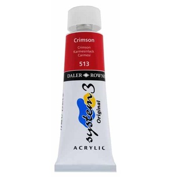 Culoare acrilica, System 3 Daler Rowney, 75ml, 513 Crimson Culoare acrilica, System 3 Daler Rowney, 75ml, 513 Crimson