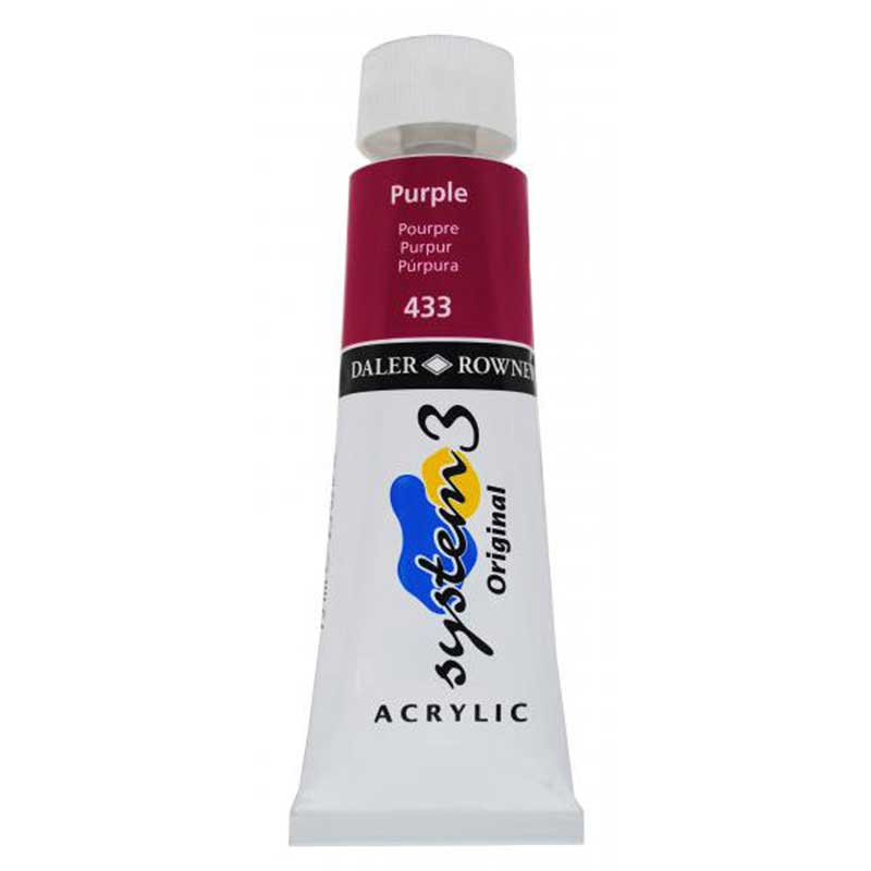 Culoare acrilica, System 3 Daler Rowney, 75ml, 433 Purple