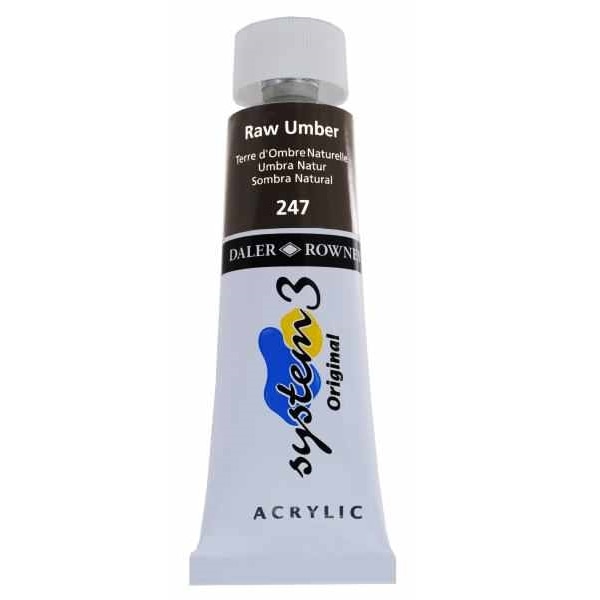 Culoare acrilica, System 3 Daler Rowney, 75ml, 247 Raw Umber