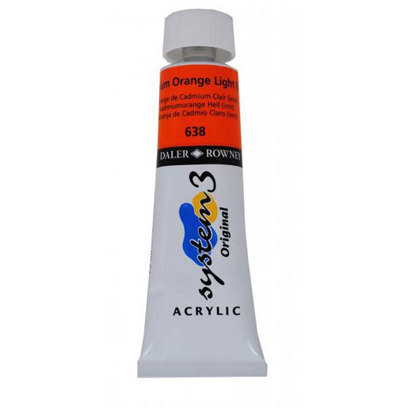 Culoare acrilica, System 3 Daler Rowney, 75ml, 638 Cad Orange Light Hue