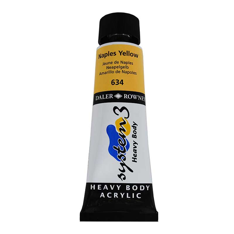 Culoare acrilica, System 3 Daler Rowney, 75ml, 634 Naples Yellow