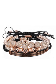 Set 3 Bratari Premium Queen, Placat aur 24K, Diamante CZ, Zzset-57, rose Set 3 Bratari Premium Queen, Placat aur 24K, Diamante CZ, Zzset-57, rose