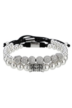 Set 2 Bratari Luxury Diamonds Zirconium, Placat aur 24K, Zzset-59, argintiu Set 2 Bratari Luxury Diamonds Zirconium, Placat aur 24K, Zzset-59, argintiu