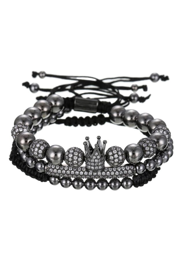 Set 3 Bratari Luxury Gambit, Zzset-54, negru