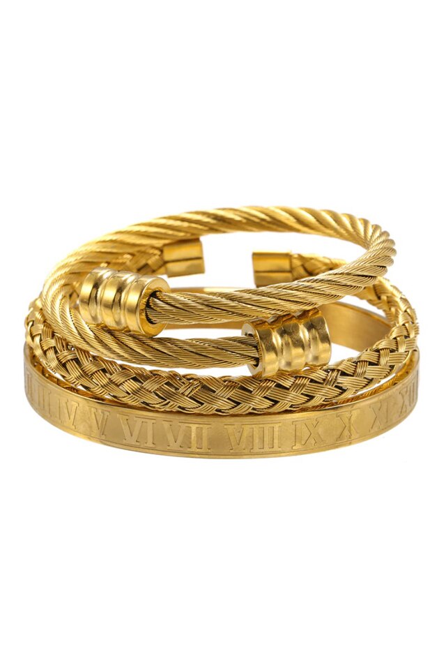 Set 3 Bratari Luxury Botengo, Zzset-53, auriu