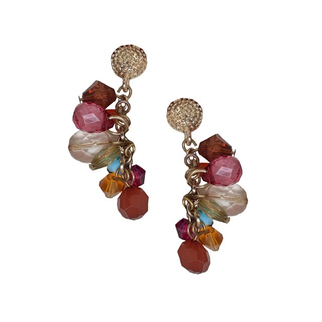 Cercei drop dama, multicolor, 4 cm lungime