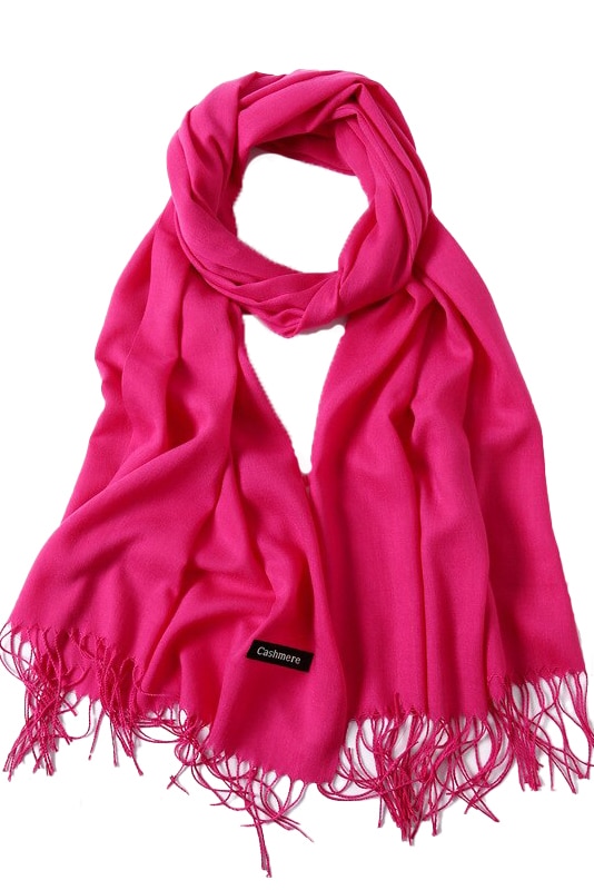 Esarfa casmir lunga cu franjuri,roz aprins,toamna-iarna