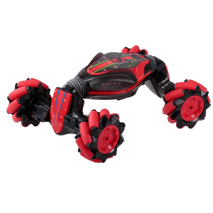 Masina twister controlata prin gesturi sau telecomanda 2in1 rosu