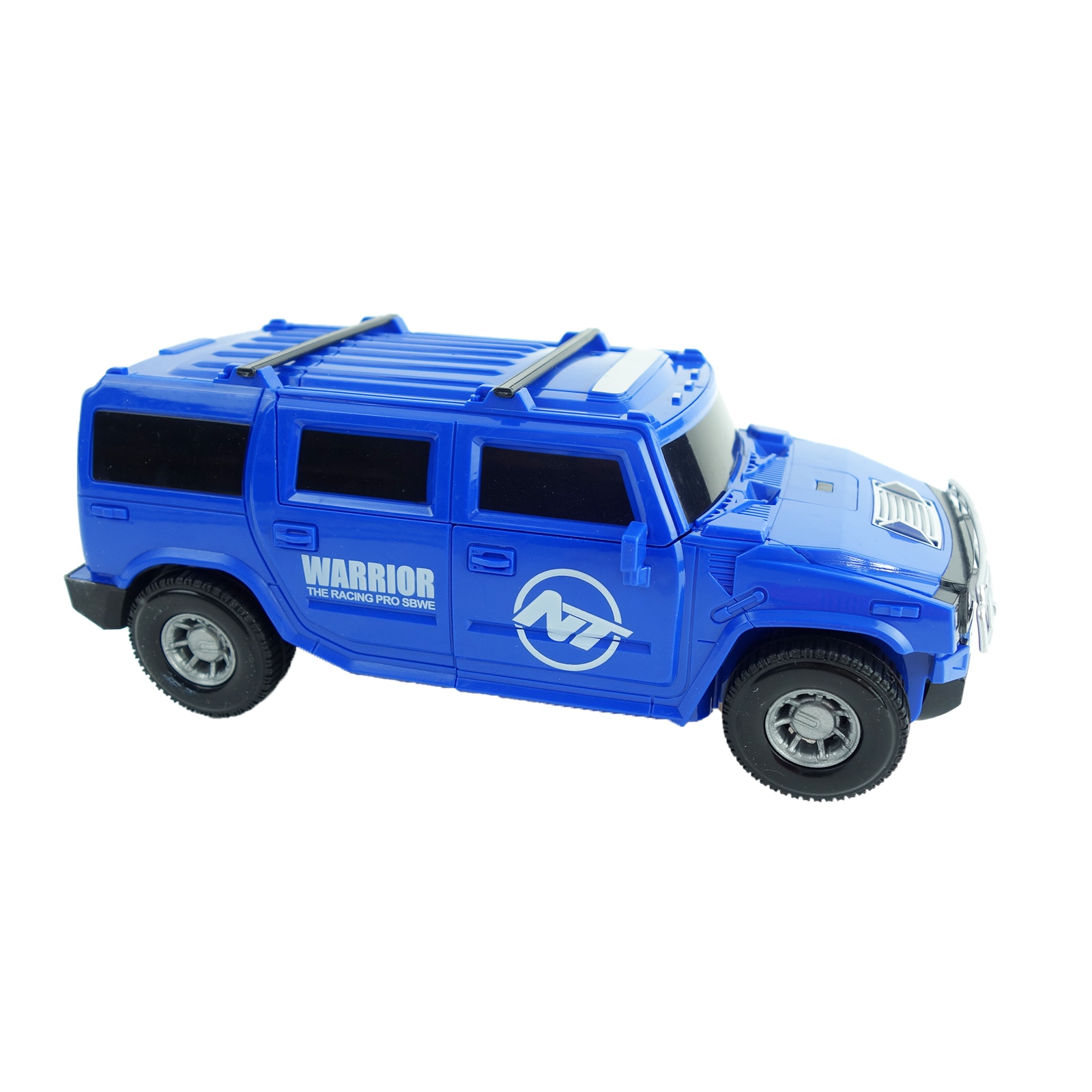 Masinuta cu baterii, transformare in robot, cu sunete, luminite si miscare, 22 cm , albastru