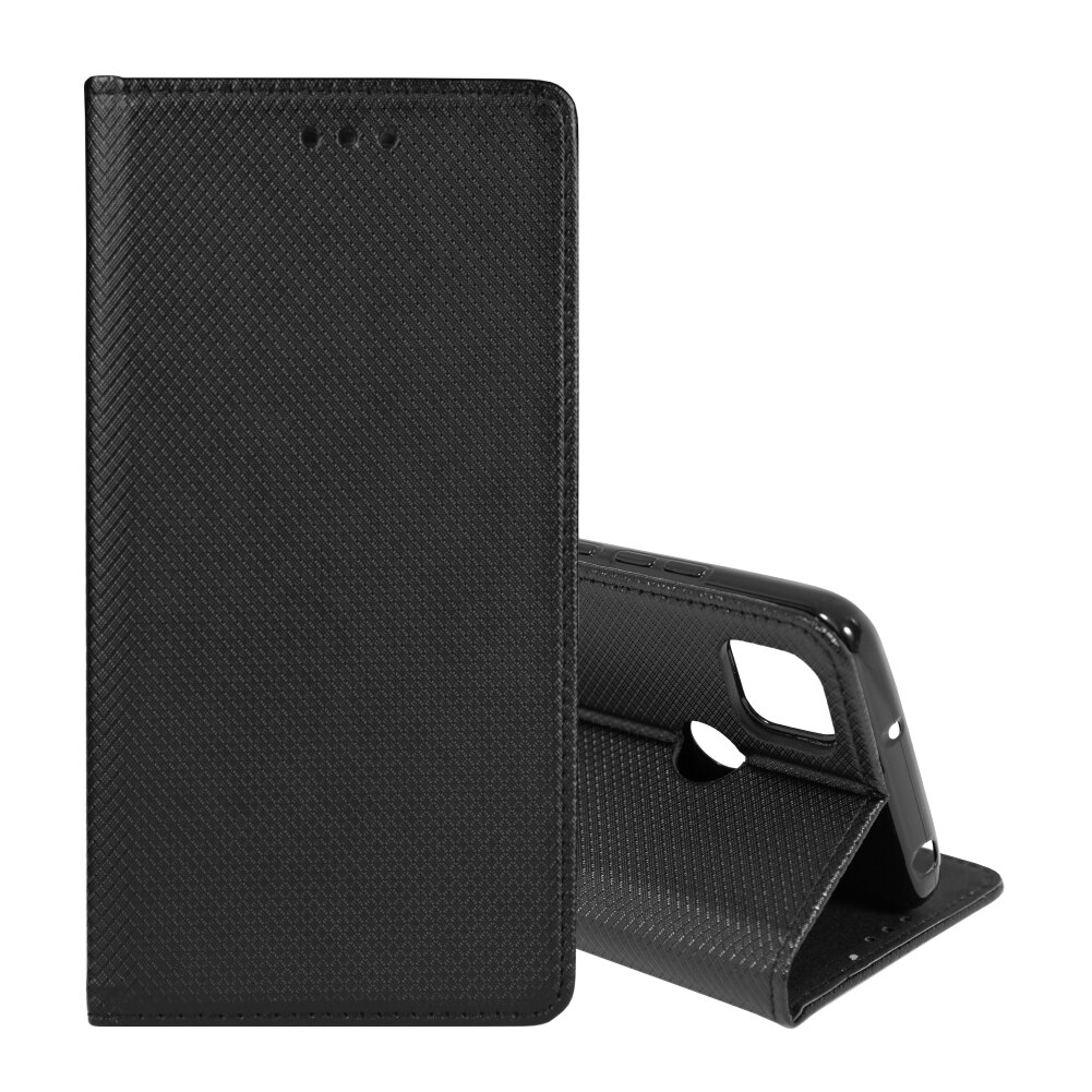 Husa Carte Smart cu Inchidere Magnetica pentru Xiaomi Redmi 9C, Negru