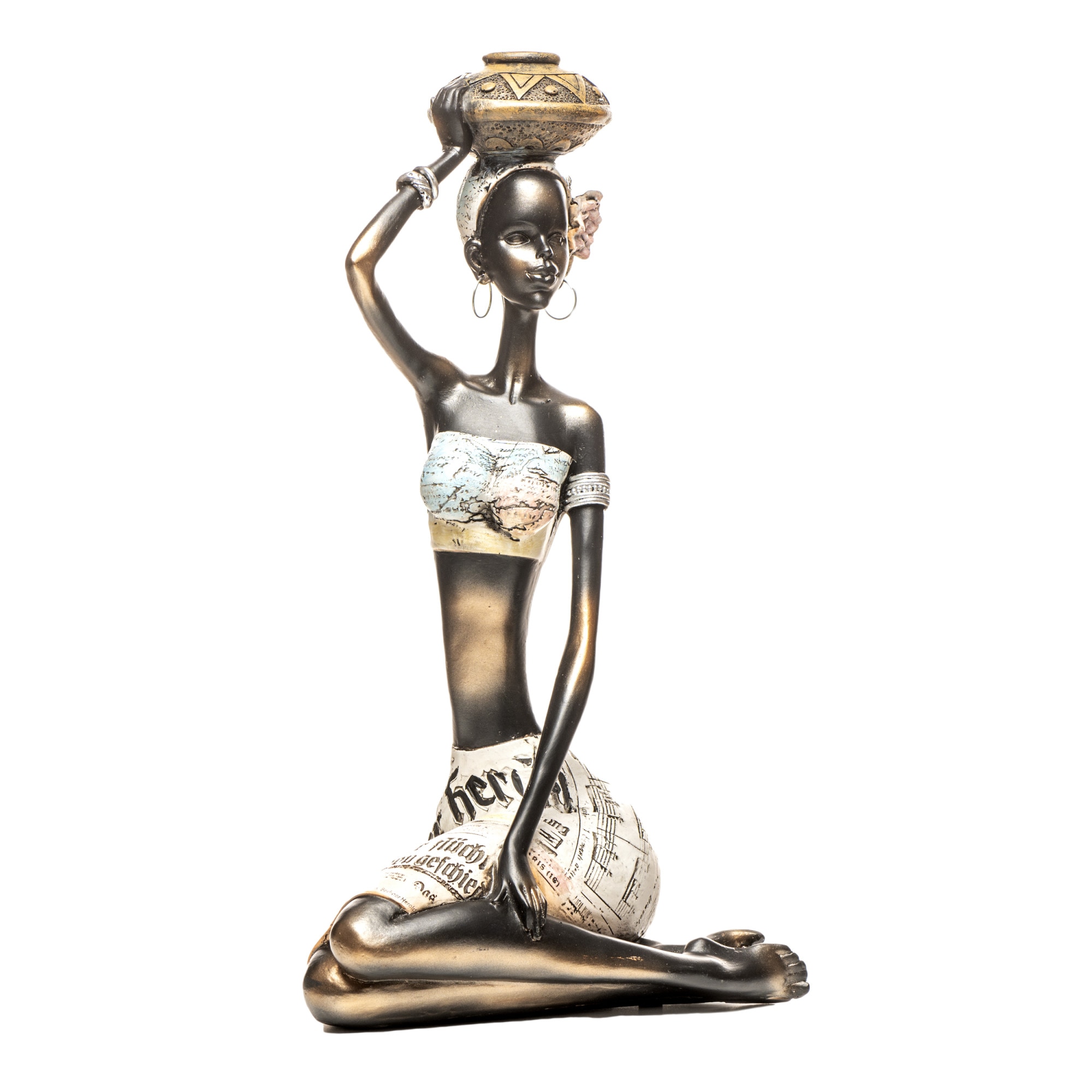 Statueta africana AYO 3, 40 cm, realizata manual din rasina