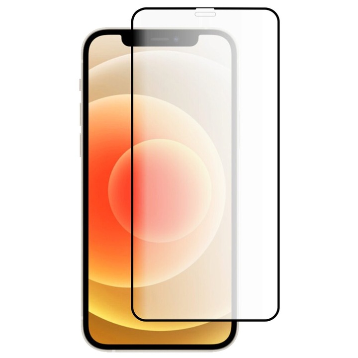 Стъклен протектор Bluestar NanoGlass, Съвместим с iPhone 12 / 12 Pro (6.1"), 3D, Full Cover (покрива целия екран), Full Glue, Черен